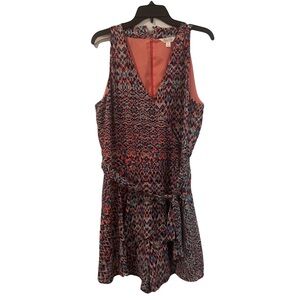 DECREE MULTI PRINT HALTER RUFFLE FAIRY SKORT ROMPER XL